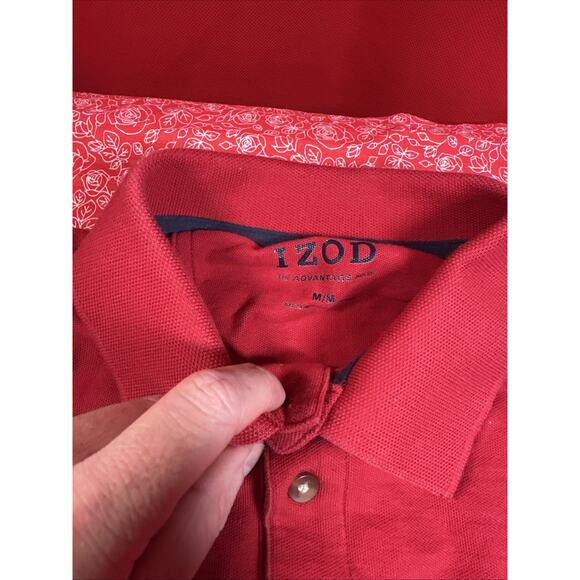 IZOD Men's Advantage Short Sleeve Red & Green Polo Lot Medium V1 - Picture 6 of 7